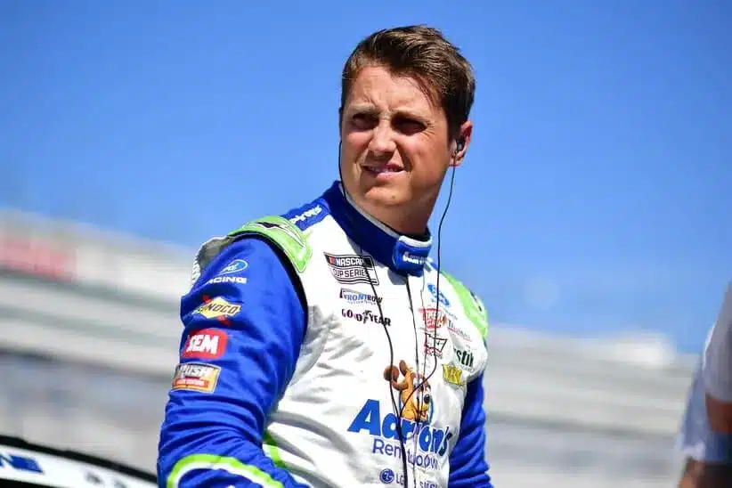 Mar 14, 2026; Las Vegas, Nevada, USA; Front Row Motorsports driver Zane Smith (38) during qualifying at Las Vegas Motor Speedway.