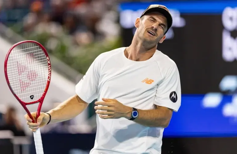 Tommy Paul reacts to losing a point