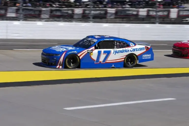 Rockingham; Mar 28, 2026; Martinsville, Virginia, USA; Hendrick Motorsports driver Corey Day (17) during the race at Martinsville Speedway.