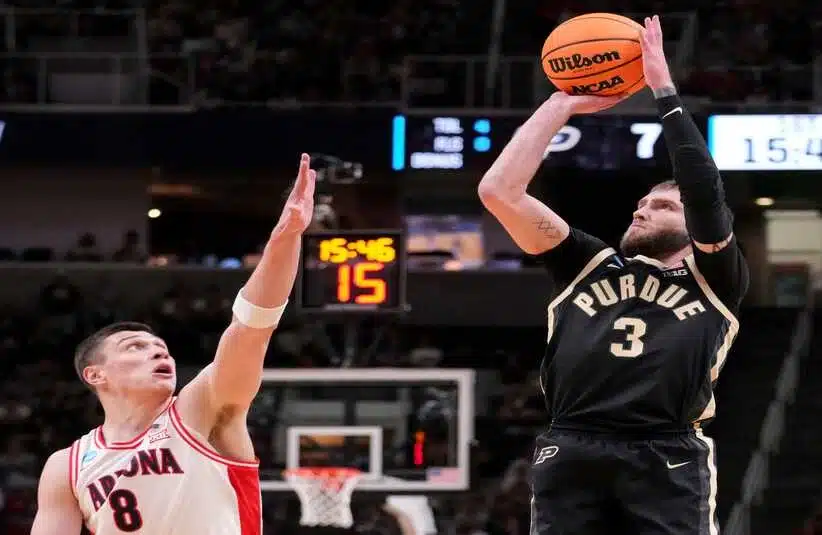 Braden Smith of Purdue playing in the NCAA Tournament.