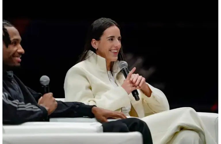 Indiana Fever Star Caitlin Clark at the Final Four fan event