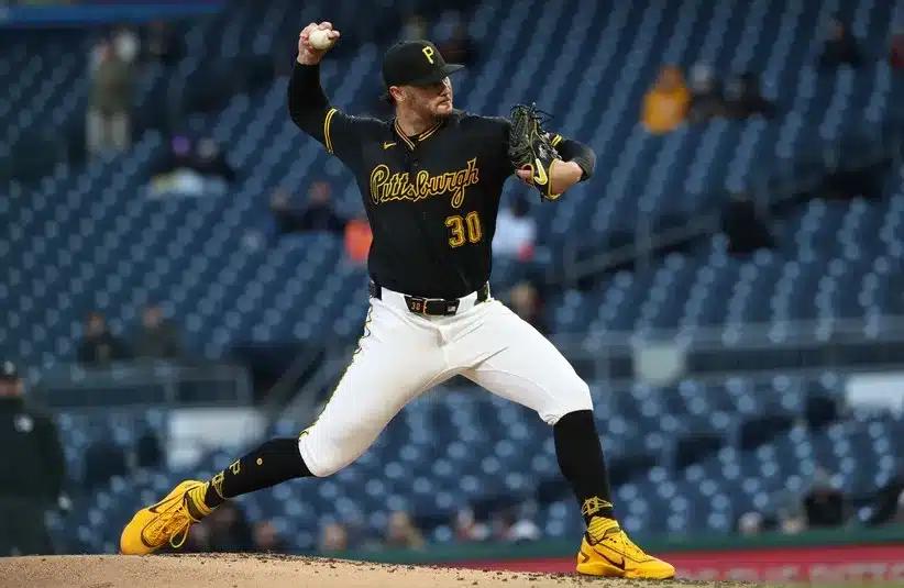 Pittsburgh Pirates pitcher Paul Skenes (30) throws against the San Diego Padres.