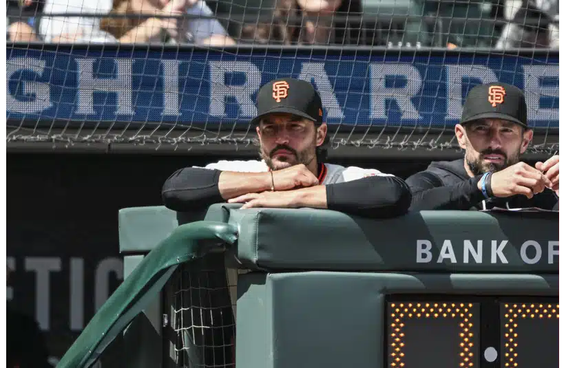 Giants manager Tony Vitello in the dugout