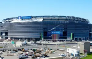 MetLife Stadium is shown, Wednesday, April 8, 2026, in East Rutherford.