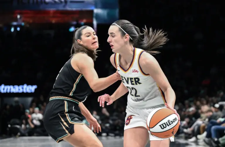 Caitlin Clark during a game last season.