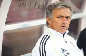 Jose Mourinho looking in the dressing room