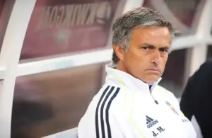 Jose Mourinho in Real Madrid jersey