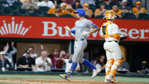 Feb 27, 2026; Arlington, TX, USA; UCLA vs, Tennessee during the Amegy Bank College Baseball Series at Globe Life Field.