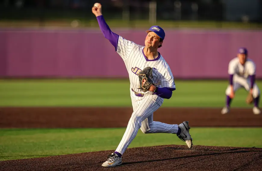 James Madison pitching in 9-0 loss.