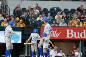 Feb 27, 2026; Arlington, TX, USA; UCLA vs, Tennessee during the Amegy Bank College Baseball Series at Globe Life Field.