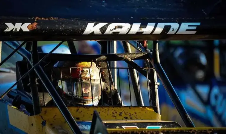 Kasey Kahne waits to be pushed off for qualifying in World of Outlaws action during the first night of the Jim \"JB\" Boyd Classic on Friday, June 17, 2022, at Beaver Dam Raceway in Beaver Dam, Wisconsin. Outlaws2