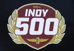 Sam's Club; May 29, 2022; Indianapolis, Indiana, USA; Detailed view of the 106th Indianapolis 500 logo at Indianapolis Motor Speedway. Mandatory Credit: Mark J. Rebilas-Imagn Images