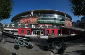 general overall view of cannons at Emirates Stadium, home of the Arsenal football club.
