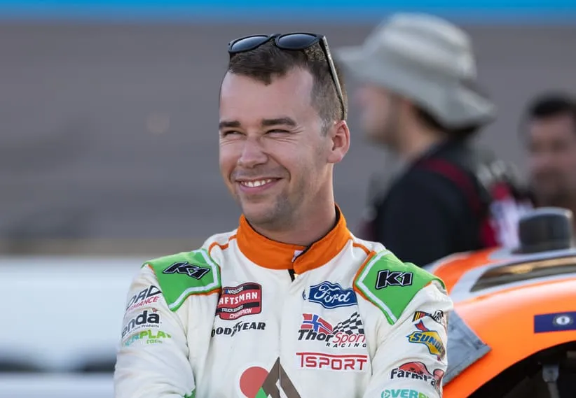 Oct 31, 2025; Avondale, Arizona, USA; NASCAR Truck Series driver Ben Rhodes (99) during the NASCAR Truck Series Championship race at Phoenix Raceway