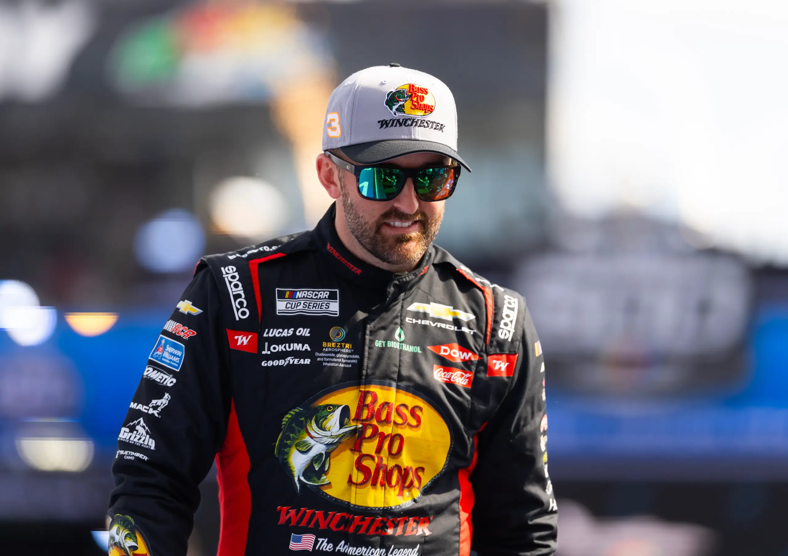 Feb 15, 2026; Daytona Beach, Florida, USA; NASCAR Cup Series driver Austin Dillon (3) during the 68th running of the Daytona 500 at Daytona International Speedway.