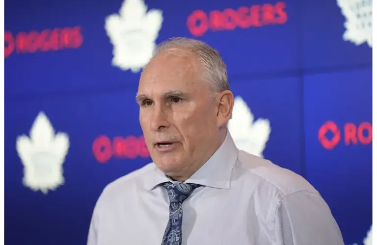 Oilers coach candidate Craig Berube talking to Toronto Media
