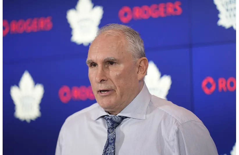Oilers coach candidate Craig Berube talking to Toronto Media