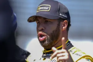 Mar 29, 2026; Martinsville, Virginia, USA; 23XI Racing driver Bubba Wallace (23) during practice at Martinsville Speedway.