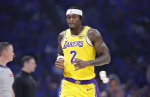 Los Angeles Lakers forward Jarred Vanderbilt (2) runs down the court.