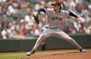 New York Yankees pitcher Max Fried (54) delivers during the second inning.