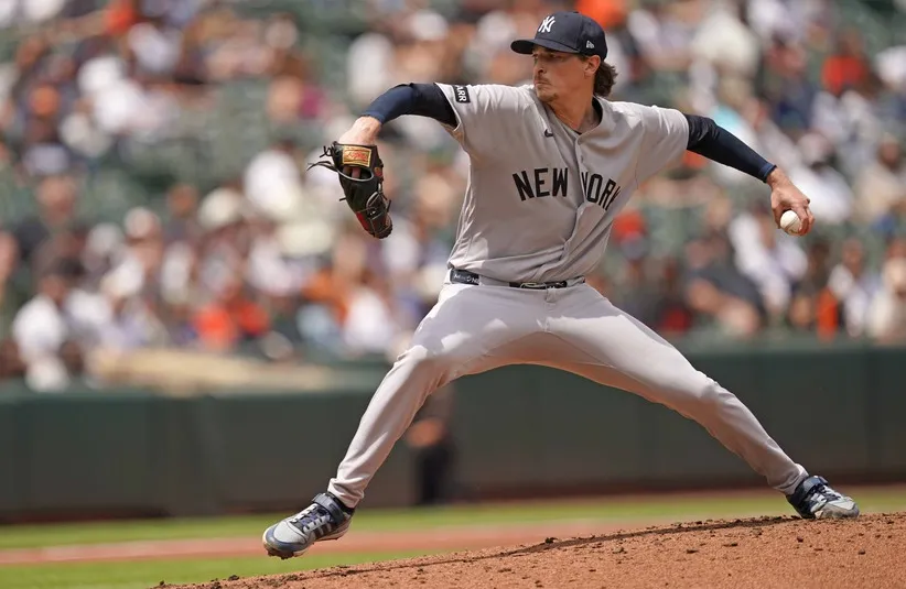New York Yankees pitcher Max Fried (54) delivers during the second inning.