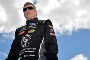 Feb 21, 2016; Daytona Beach, FL, USA; NASCAR Sprint Cup Series driver Bobby Labonte (32) before the Daytona 500 at Daytona International Speedway.
