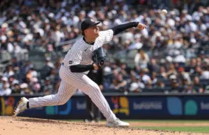 May 2, 2026; Bronx, New York, USA; New York Yankees pitcher Ryan Weathers (40) delivers a pitch during the fourth inning against the Baltimore Orioles at Yankee Stadium.