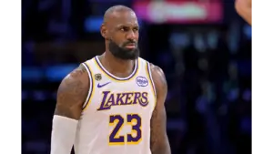 Lakers Forward Lebron James in the 2026 Playoffs vs Thunder