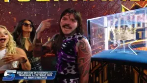 Domnik Meysterio after winning the fatal four way on Smackdown.