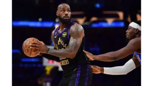 Lebron about to shoot the ball