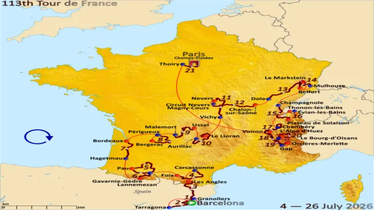 Route of the 2026 Tour de France