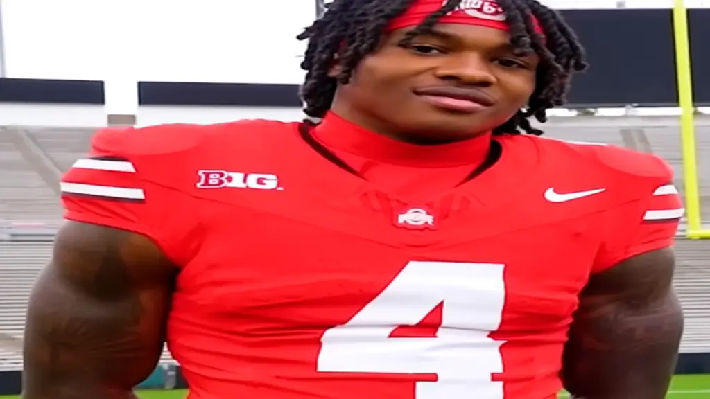 Jeremiah Smith at the Rose Bowl representing the Big Ten Conference for the EA Sports College Football 26 cover shoot. Credit: MMG