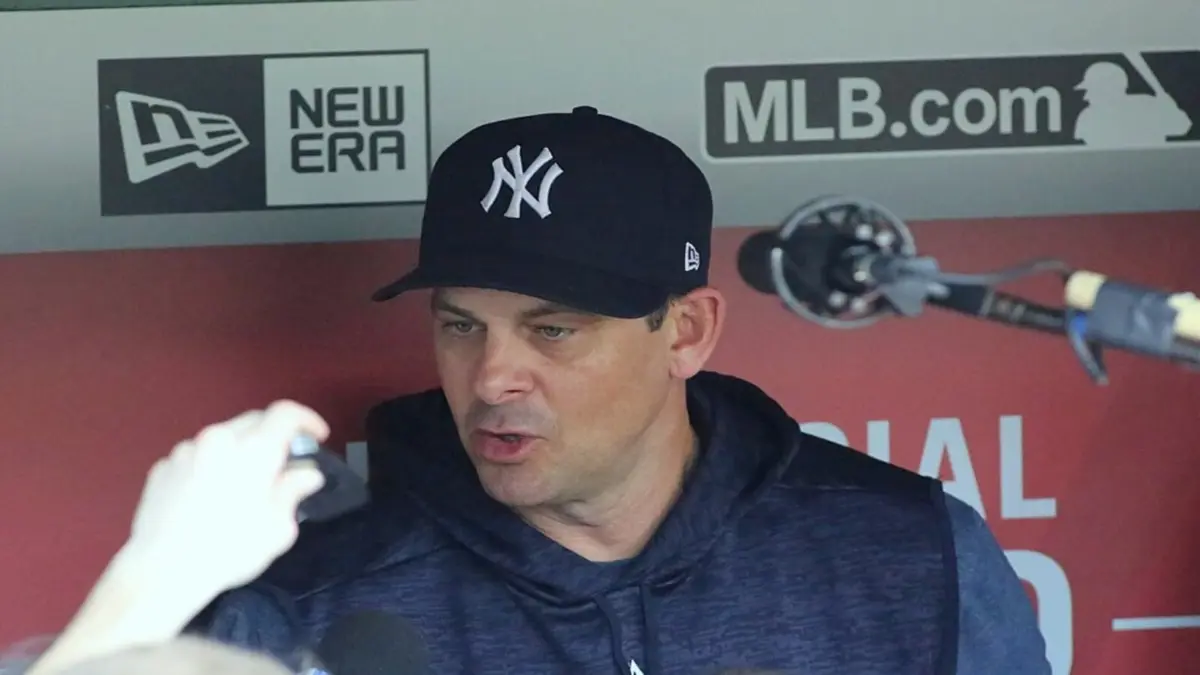 Yankees Manager Aaron Boone. He will be back in 2027 and is the subject of this diary of a Yankees fan.