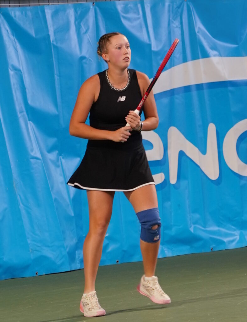 Alexandra Shubladze during a 2025 match, ahead of the Shubladze Jingshan final