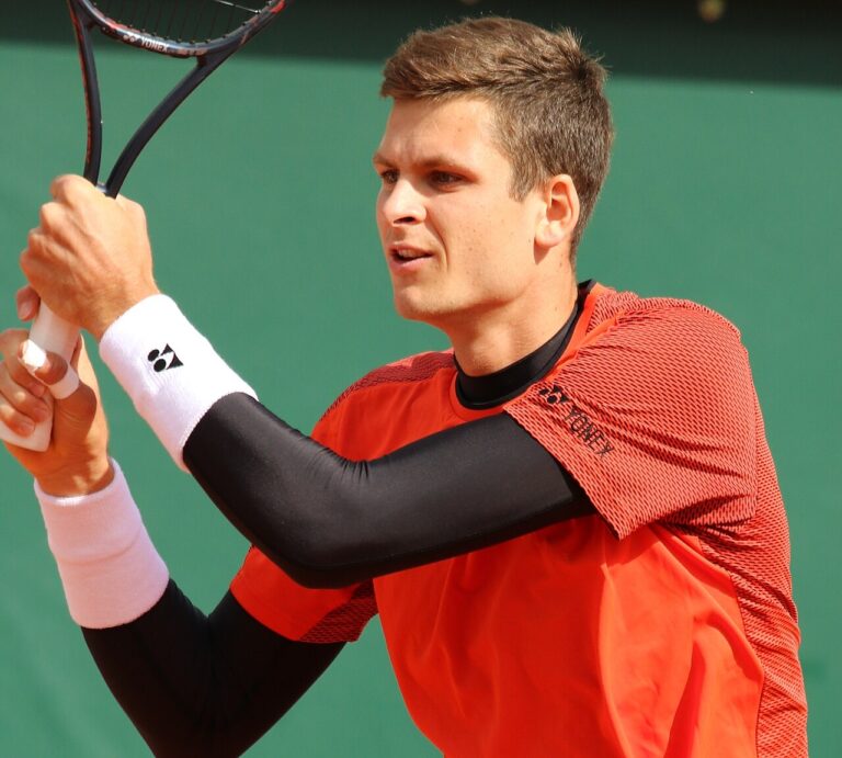 Hubert Hurkacz at the French Open, ahead of the Hurkacz vs Khachanov China Open match