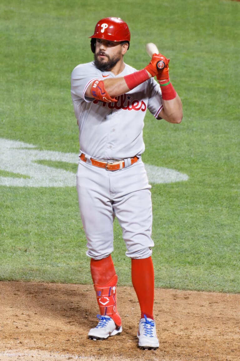 Phillies veteran core: Kyle Schwarber takes a practice swing for Philadelphia